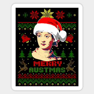 Jane Austin Merry Austmas Sticker